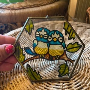 Love birds vintage suncatcher